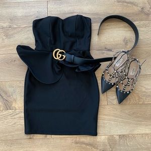 Fun elegant black midi dress